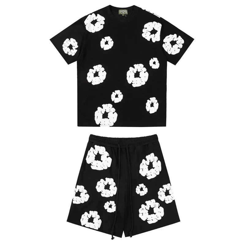 Schwarzes Shorts-Set